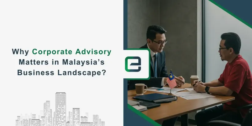 Business meeting with Malaysian flag symbolizing corporate advisory.